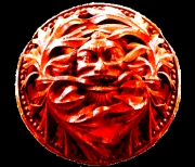Carving of Green Man in wood image